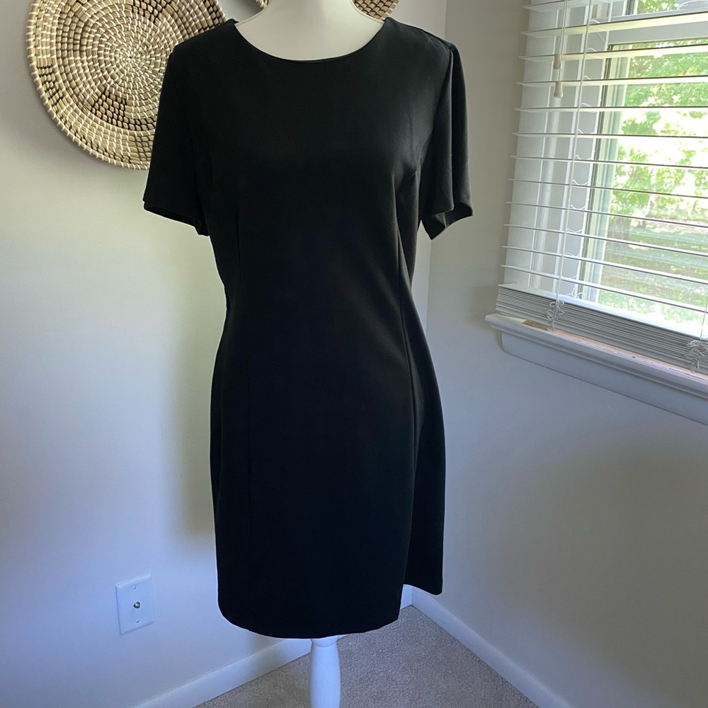 Old Navy Black Sheath Mini Dress Crew Neck Short Sleeve